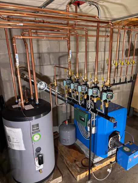 Copper manifold and valves installed by Seamus Browne Plumbing